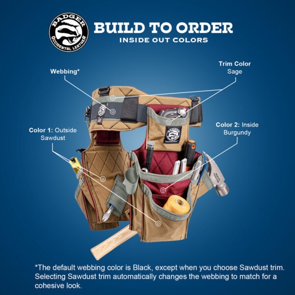 A graphic showing the color configuration for Badger Tool Belts' Inside-Out Color Configuration