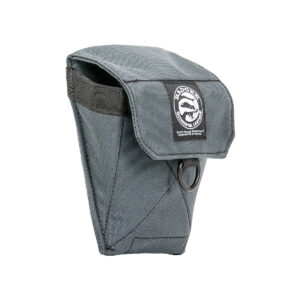 Badger Covered Accessory Pouch, gunmetal, diagonal view