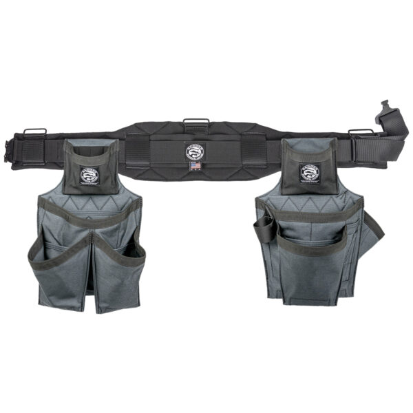 Badger Side-by-side Framer Belt, gunmetal, unbuckled view